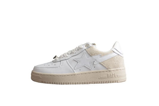 BAPE Sta Low-top Sneakers In And Cream - White Unisex Streetwear Limited Edition - **BAPE STA Low-Top Sneakers in White and Cream** Introducing the BAPE STA Low-Top Sneakers in