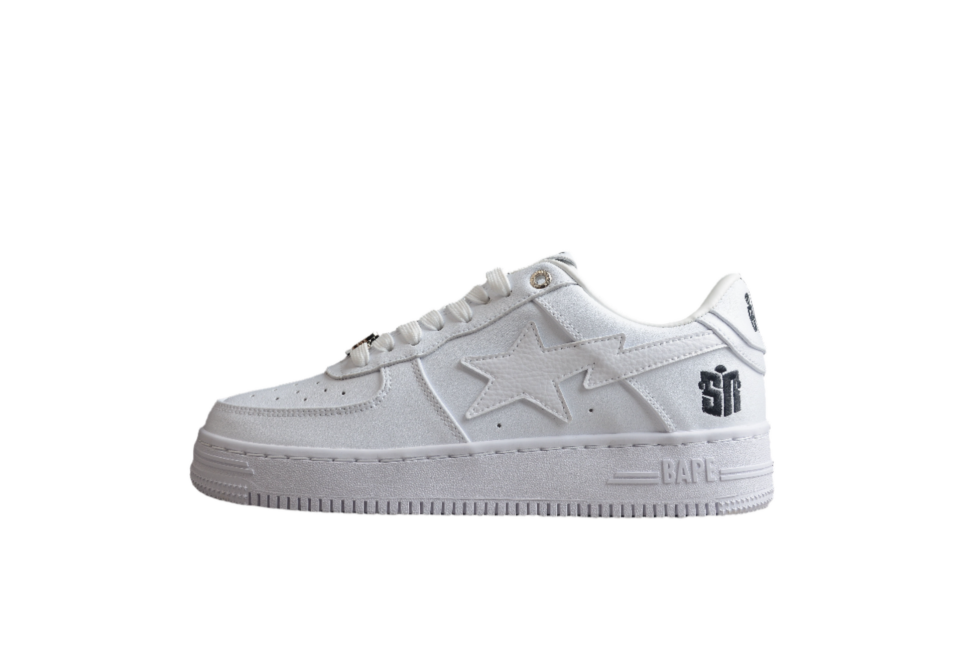 BAPE Sta Low Top Sneakers - White Unisex Streetwear Limited Edition - Introducing the BAPE STA Low Top Sneakers in Triple White C a perfect blend of