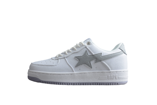 BAPE Sta Low-top Sneakers In And Gray - White Unisex Streetwear Limited Edition - **BAPE STA Low-Top Sneakers in White and Gray** Introducing the BAPE STA Low-Top Sneakers in