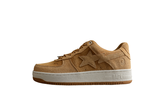 BAPE Sta Low-top Tan Suede Sneakers - Red Unisex Streetwear Limited Edition - **BAPE STA Low-Top Tan Suede Sneakers** Introducing the BAPE STA Low-Top Tan Suede Sneakers, a