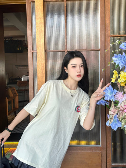 T-shirt Gucci en coton avec logo GG crème