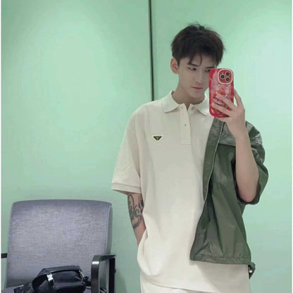 Prada Beige Polo Shirt - logo - replica sneakers