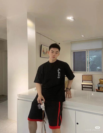 Camiseta Dior con logotipo CD bordado (negra)