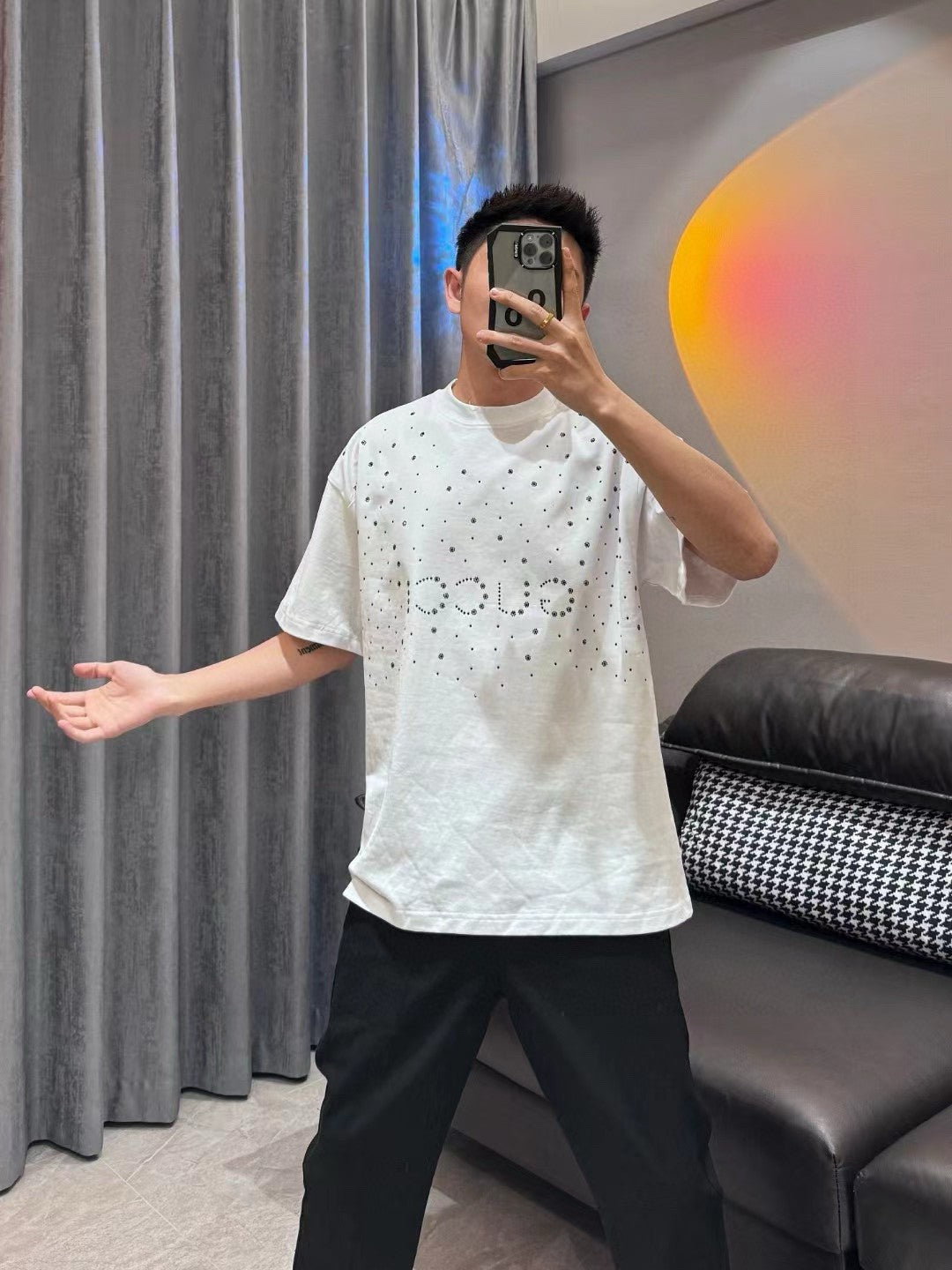 Camiseta blanca adornada de Gucci