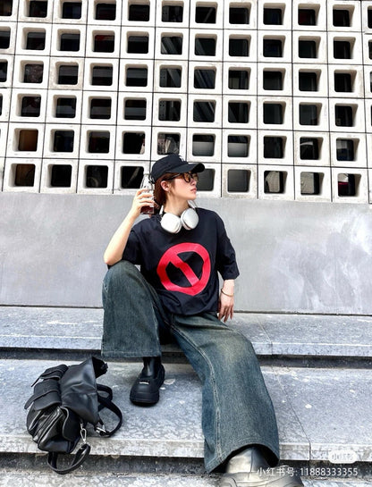 Camiseta de la gira de Balenciaga con cordón (negra)