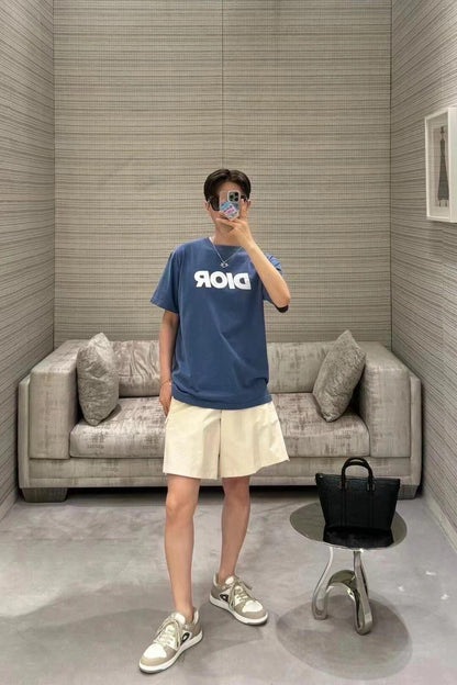 T-shirt Dior avec logo classique (bleu)