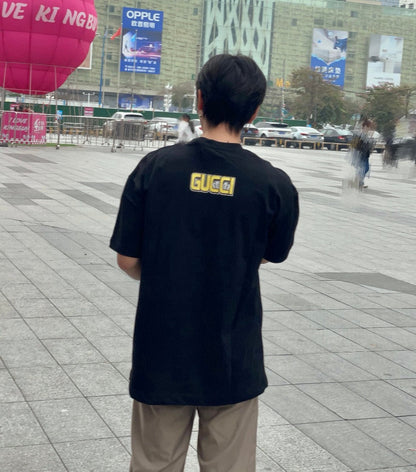 Camiseta Gucci con estampado de dibujos animados (negra)