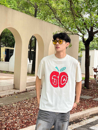 Camiseta Gucci con logo de manzana (blanca)