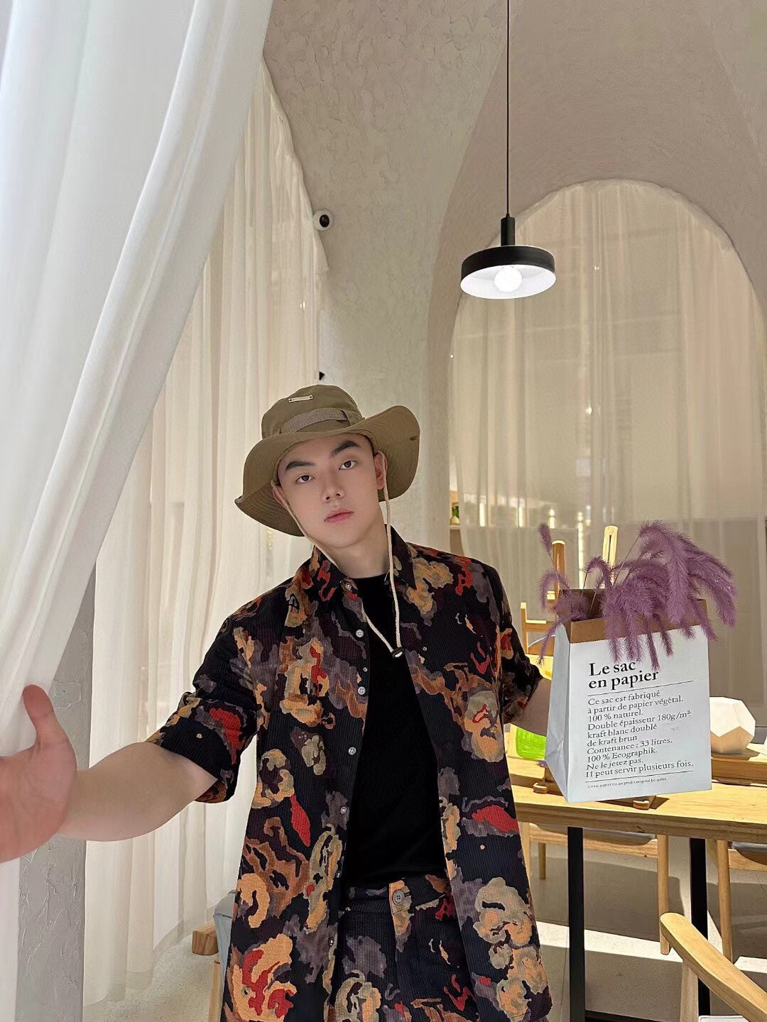 Camisa Dior con estampado floral abstracto