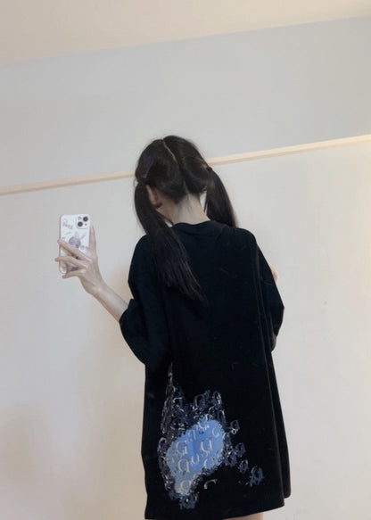 Camiseta con motivo de monograma Dior (negra)