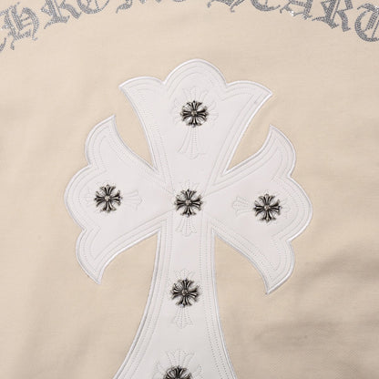 CHROME HEARTS WHITE CROSS PATCH SWEATSHIRT BEIGE