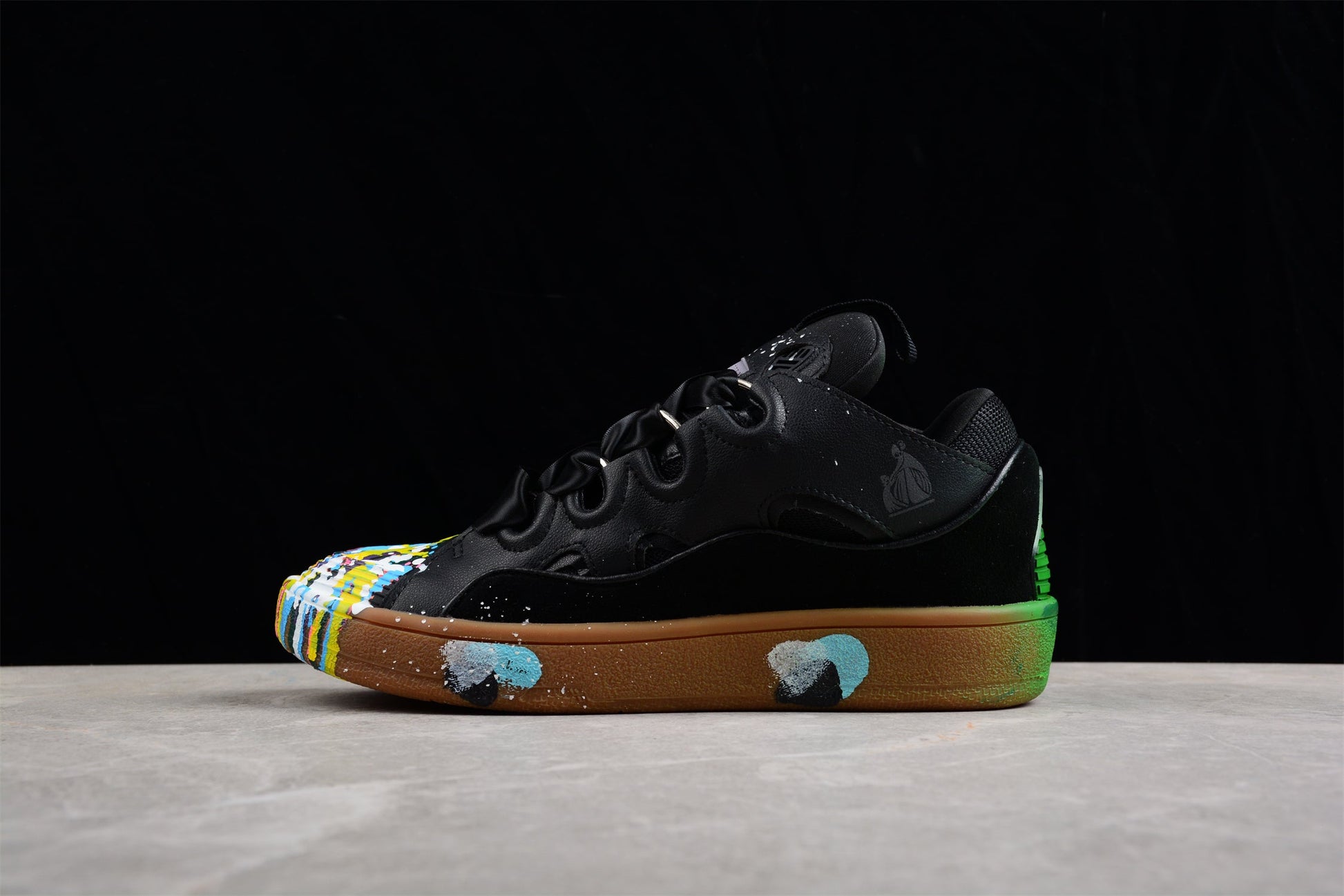 Multicolor Low Top Sneakers - Black Unisex Streetwear Limited Edition - ### Black Multicolor Low Top Sneakers Introducing the Black Multicolor Low Top Sneakers, a bold
