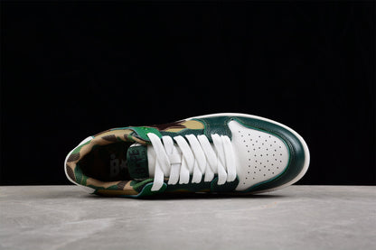 BAPE Sta Low-top Sneakers In And Brown - Green Unisex Streetwear Limited Edition - **BAPE STA Low-Top Sneakers in Green and Brown** Experience the perfect blend of style and