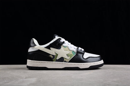 BAPE Sta Low-top Sneakers In Black, White, And Camo Unisex Streetwear Limited Edition - **BAPE STA Low-Top Sneakers in Black, White, and Camo** Introducing the BAPE STA Low-Top Sneakers