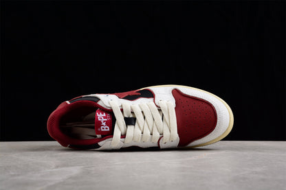 BAPE Sta Low Top Sneakers In Red, White, And - Black Unisex Streetwear Limited Edition - Introducing the BAPE STA Low Top Sneakers in Red, White, and Black C a dynamic