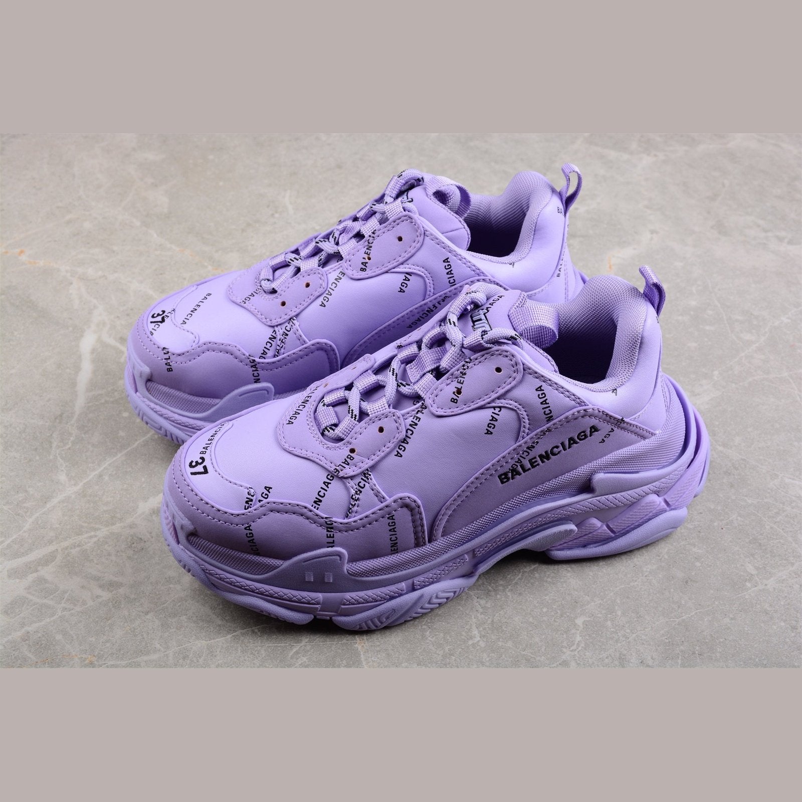 BALENCIAGA Triple S - Sneakers - Purple Unisex Streetwear Limited Edition - The Balenciaga Triple S x Purple redefines the iconic chunky sneaker with a vibrant splash