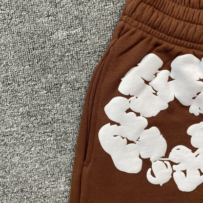 DENIM Tears Cotton Wreath Shorts - Brown Unisex Streetwear Limited Edition