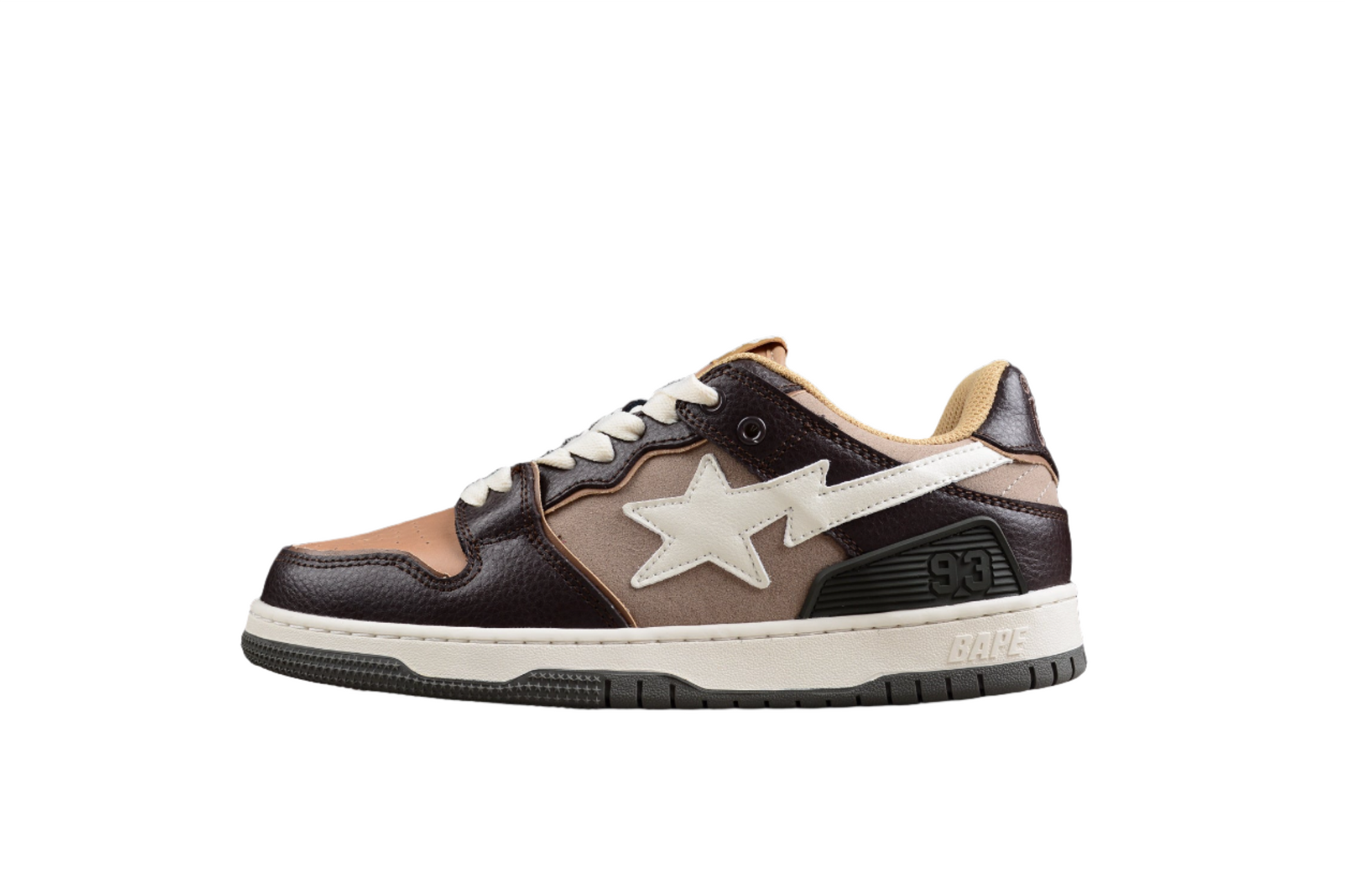 BAPE Sta Low-top Sneakers In And Beige - Brown Unisex Streetwear Limited Edition - **BAPE STA Low-Top Sneakers in Brown and Beige** Introducing the BAPE STA Low-Top Sneakers in
