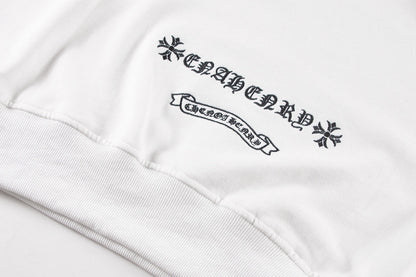 CHROME Hearts Cross Patch Sweatshirt - White Unisex Streetwear Limited Edition