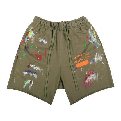 GALLERY Dept Hoodie - Red Unisex Streetwear Limited Edition - **Gallery Dept. Paint Splatter Shorts** Elevate your casual wardrobe with the Gallery Dept. Paint Splatter
