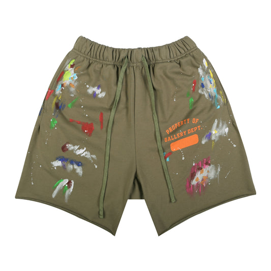 GALLERY Dept Hoodie - Red Unisex Streetwear Limited Edition - **Gallery Dept. Paint Splatter Shorts** Elevate your casual wardrobe with the Gallery Dept. Paint Splatter