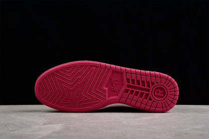 BAPE Sta Low-top Sneakers In And Pink - Red Unisex Streetwear Limited Edition - **BAPE STA Low-Top Sneakers in Red and Pink** Unleash a burst of color with the