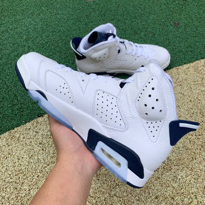 Jordan 6 Midnight Sneakers - Navy Unisex Streetwear Limited Edition - The Air Jordan 6 'Midnight Navy' brings a clean and classic aesthetic to the iconic