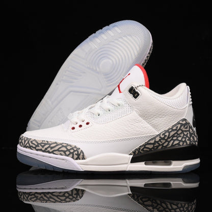 AIR Jordan 3 Retro Free Throw Line White Cement White - - Black Unisex Streetwear Limited Edition