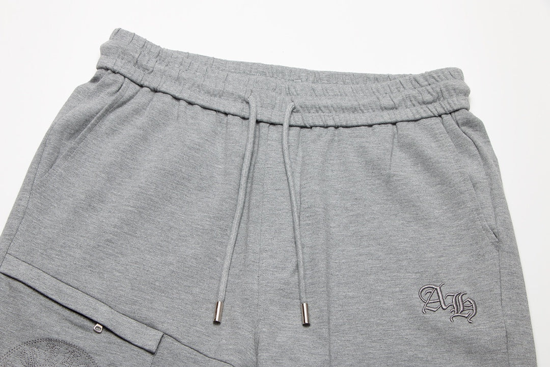 CHROME Hearts Horse Shoe Logo Shorts - Grey Unisex Streetwear Limited Edition
