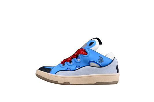Lanvin Blue And Lace Sneakers - Red Unisex Streetwear Limited Edition - ### Lanvin Blue and Red Lace Sneakers Experience the perfect blend of contemporary design and