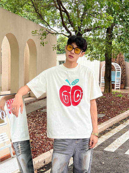 Camiseta Gucci con logo de manzana (blanca)