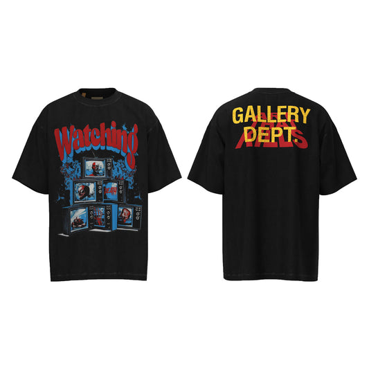 GALLERY Dept T-Shirt - Red Unisex Streetwear Limited Edition - **Gallery Dept. 'Watching' T-Shirt** The Gallery Dept. 'Watching' T-Shirt is a standout piece that combines