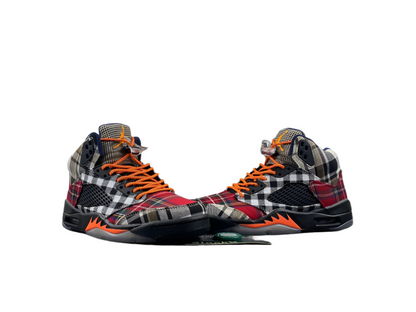 JORDAN 5 Bold Plaid Multi-colorway - Black Unisex Streetwear Limited Edition