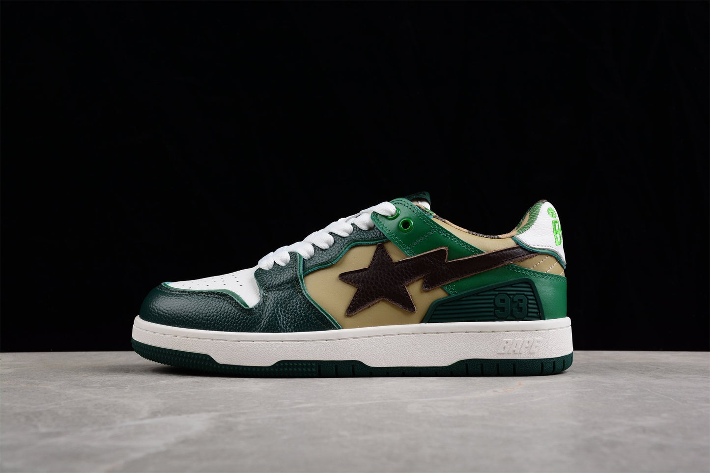 BAPE Sta Low-top Sneakers In And Brown - Green Unisex Streetwear Limited Edition - **BAPE STA Low-Top Sneakers in Green and Brown** Experience the perfect blend of style and