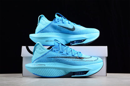 Zoom Alphafly Ne - T% 2 - Blue Unisex Streetwear Limited Edition - The Nike Air Zoom Alphafly NEXT% 2 is a top-tier running shoe engineered for athletes