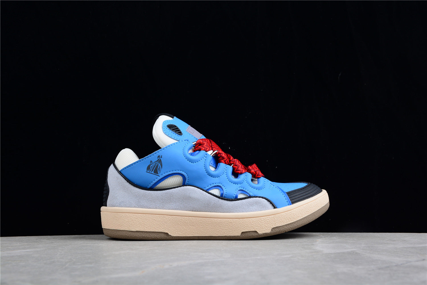 Lanvin Blue And Lace Sneakers - Red Unisex Streetwear Limited Edition - ### Lanvin Blue and Red Lace Sneakers Experience the perfect blend of contemporary design and