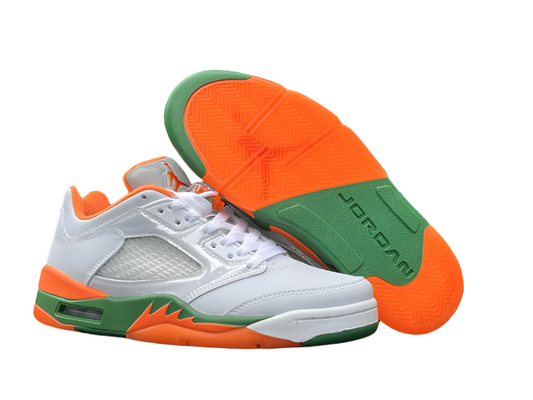 JORDAN 5 Low - Orange - Green - White Unisex Streetwear Limited Edition