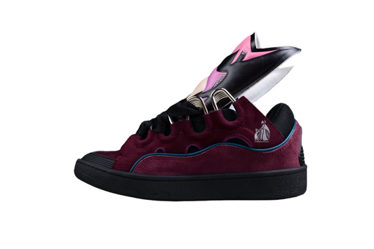 Lanvin Burgundy Suede Sneakers - Black Unisex Streetwear Limited Edition - ### Lanvin Burgundy Suede Sneakers Step up your sneaker game with these striking Lanvin Burgundy
