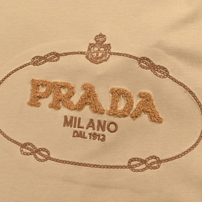 Prada Milano Beige Logo T-Shirt - detail - replica sneakers