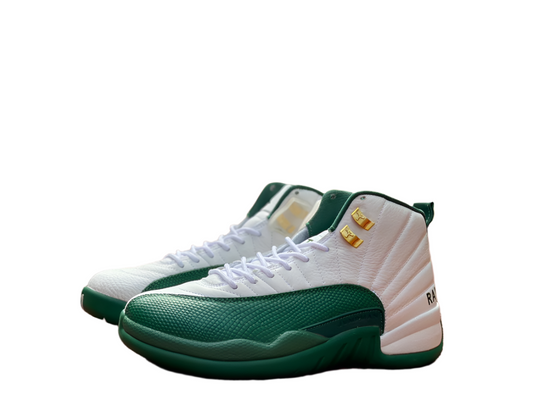 Jordan 12 Retro 'white And Green' Unisex Streetwear Limited Edition - Introducing the Air Jordan 12 Retro 'White and Green,' a perfect blend of style and