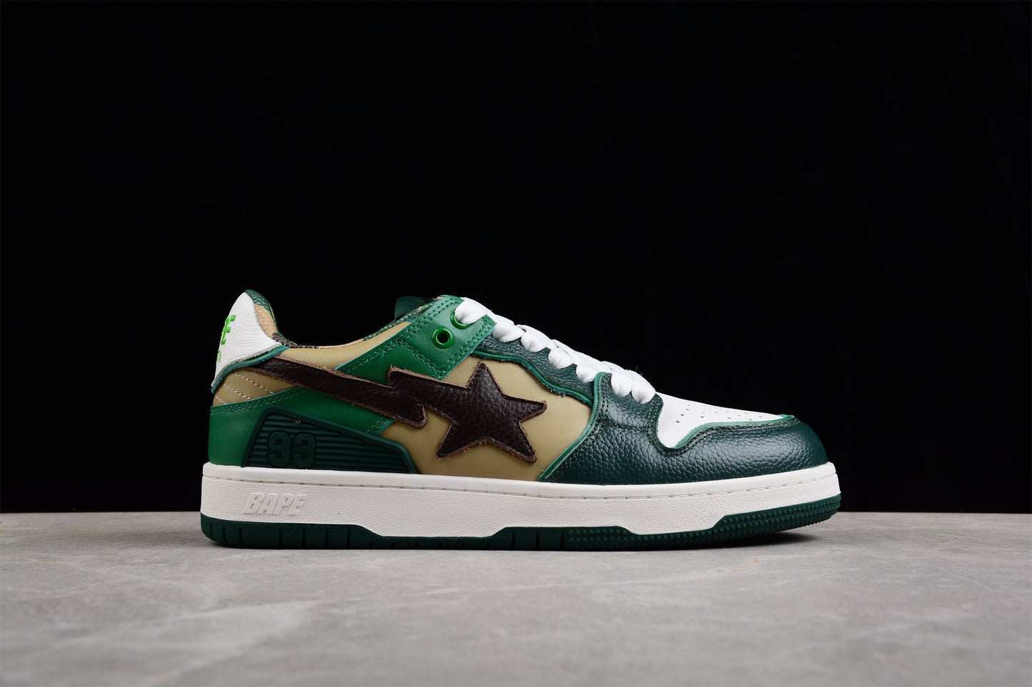 BAPE Sta Low-top Sneakers In And Brown - Green Unisex Streetwear Limited Edition - **BAPE STA Low-Top Sneakers in Green and Brown** Experience the perfect blend of style and