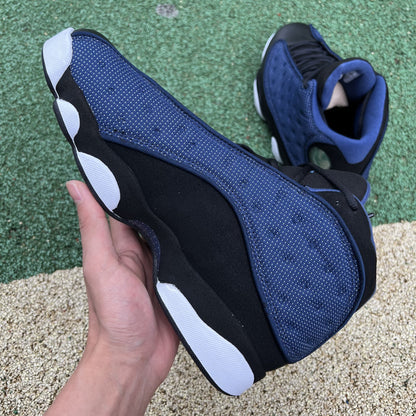Jordan 13 Retro 'brave Blue' Sneakers Unisex Streetwear Limited Edition - The sneakers shown are the Air Jordan 13 Retro 'Navy,' also known as 'Brave Blue.'