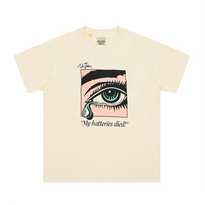 GALLERY Dept. 23ss Dead Batteries Tee T-Shirt - Cream Unisex Streetwear Limited Edition - **Gallery Dept. 'My Batteries Died!' T-Shirt** Step into the realm of art and fashion with