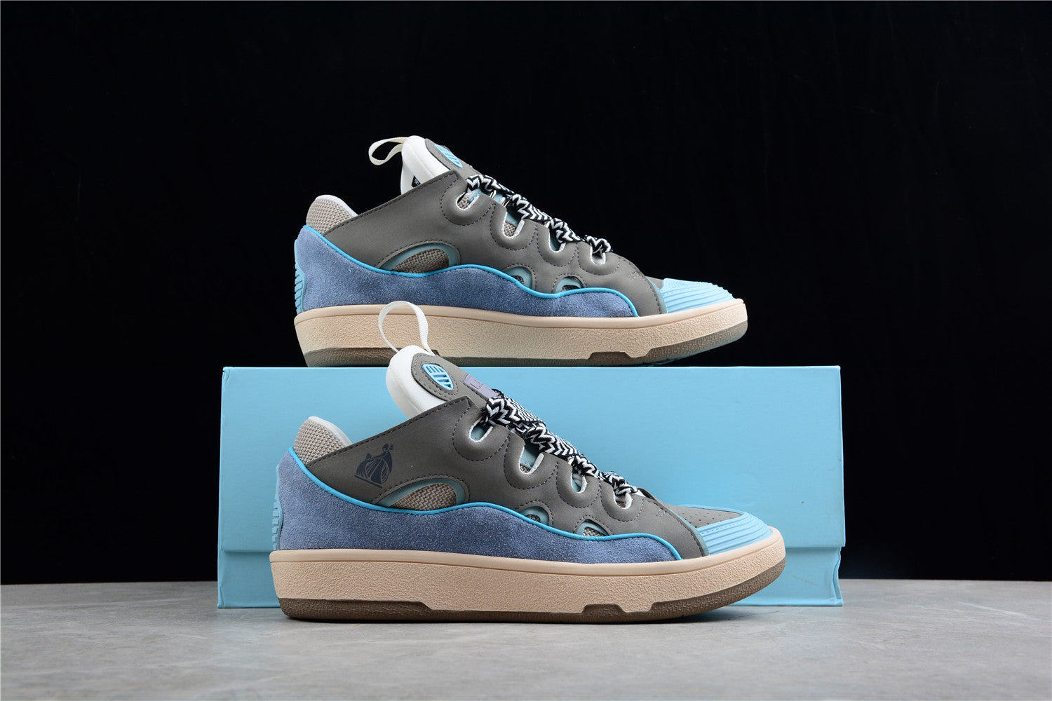 Lanvin Grey And Sneakers - Blue Unisex Streetwear Limited Edition - ### Lanvin Grey and Blue Sneakers Elevate your casual footwear collection with the Lanvin Grey