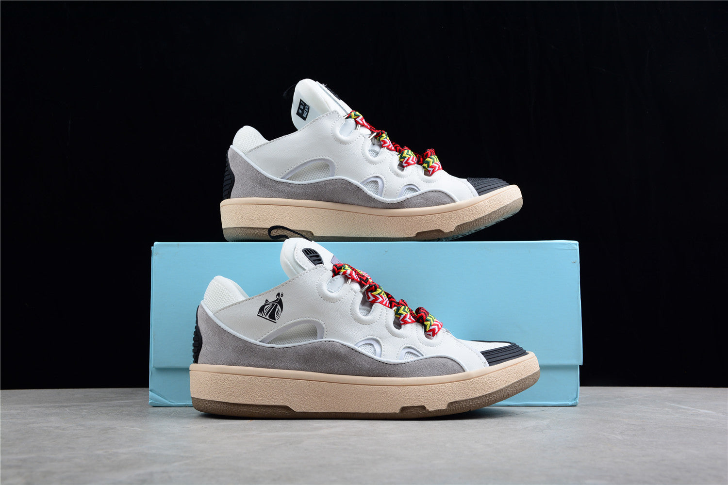 Lanvin And Grey Sneakers - White Unisex Streetwear Limited Edition - ### Lanvin White and Grey Sneakers Step into style with the Lanvin White and Grey