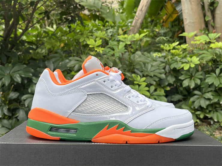 JORDAN 5 Low - Orange - Green - White Unisex Streetwear Limited Edition