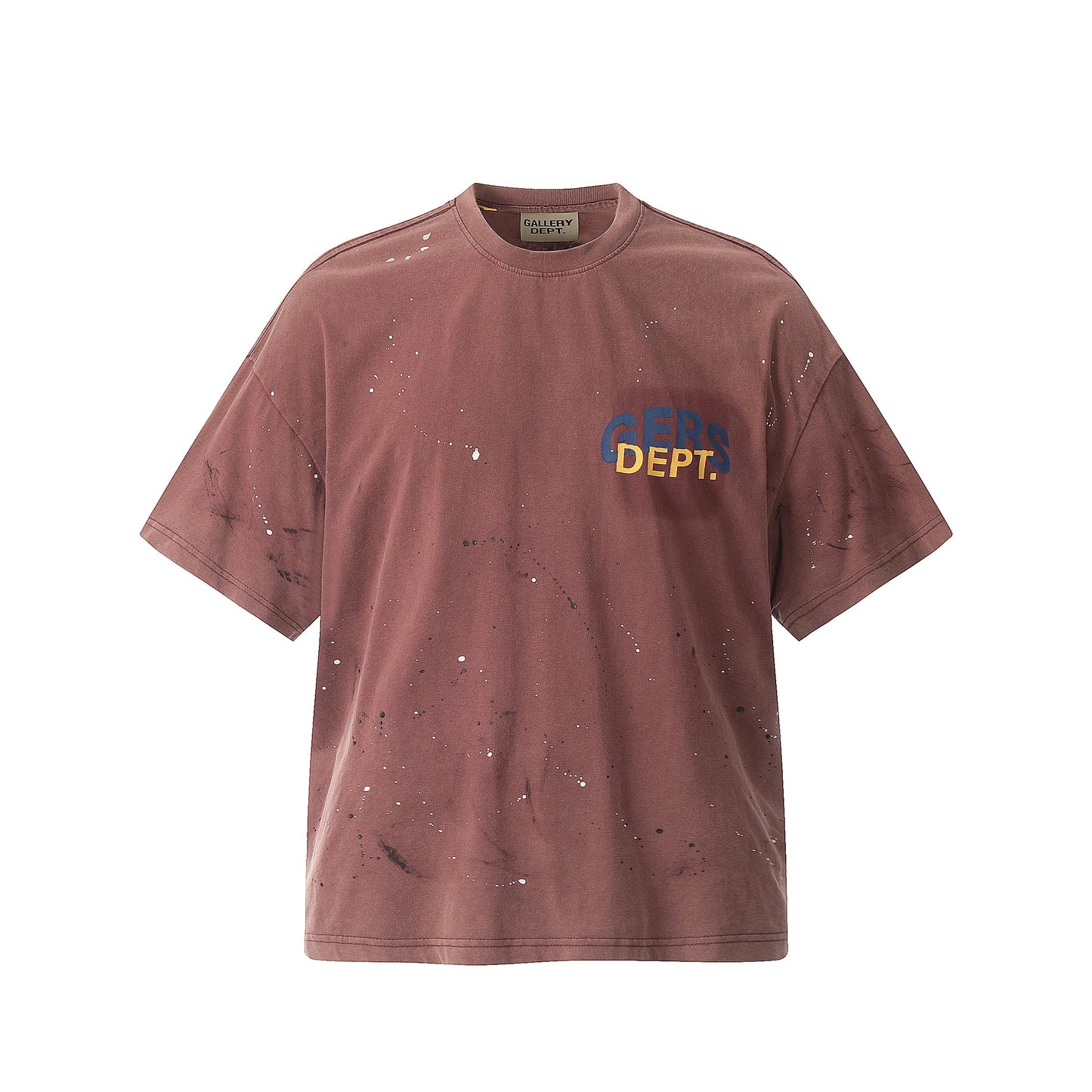 GALLERY Dept 24ss La T-Shirt - Red Unisex Streetwear Limited Edition - Introducing the 2024 Spring/Summer Gallery Dept. LA Baja-Inspired Post-Apocalyptic Mud-Dyed Hand-Painted Heavy Duty T-Shirt. This