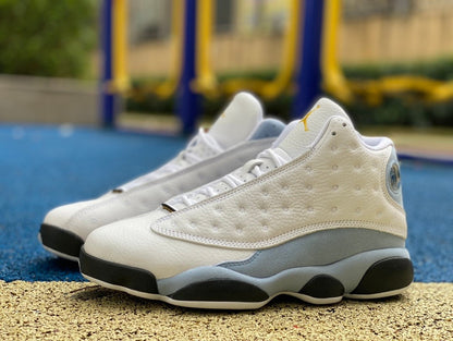 Jordan 13 blue Grey Unisex Streetwear Limited Edition - The Air Jordan 13 Retro in this fresh white and light blue colorway brings a