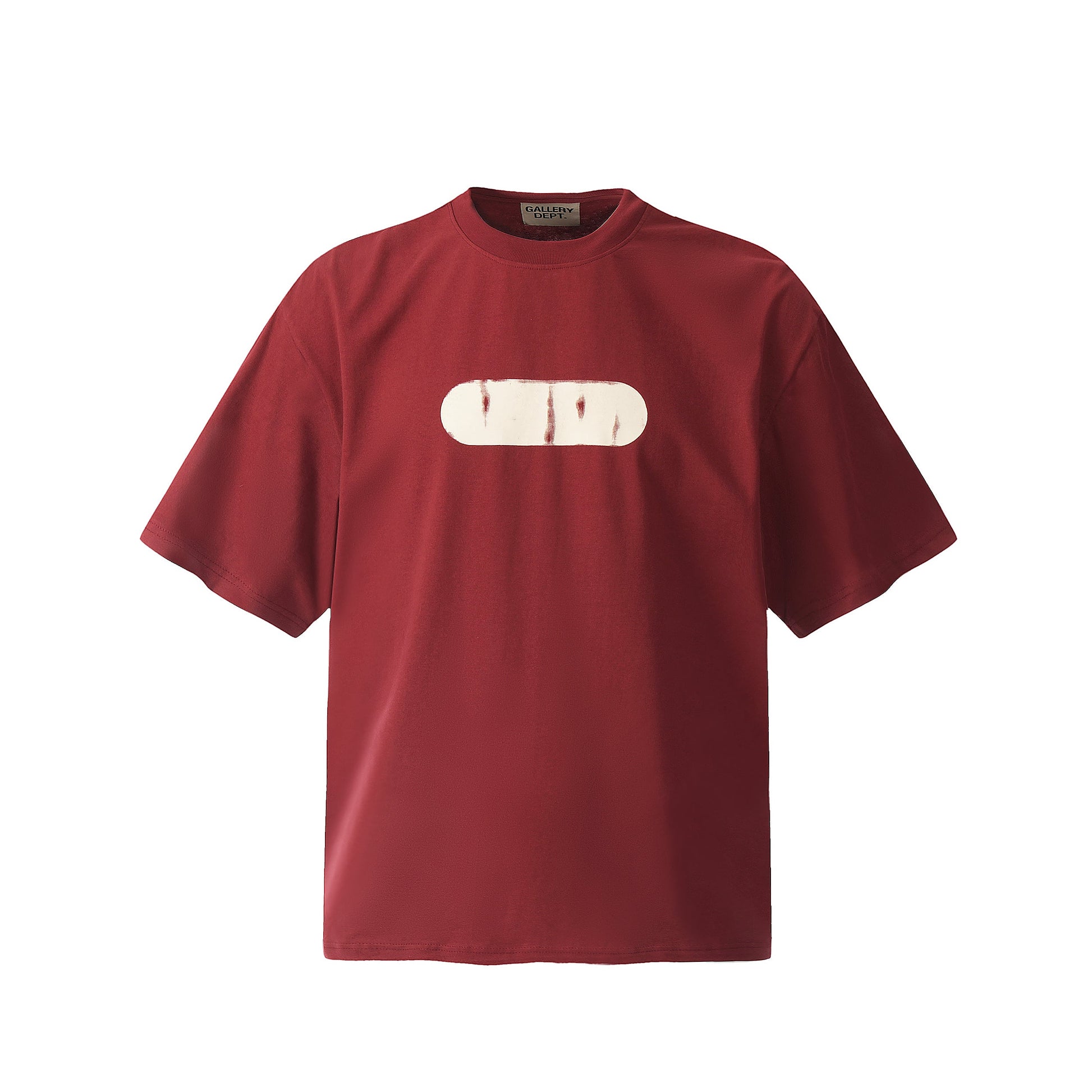 GALLERY Dept 24ss T-Shirt - White Unisex Streetwear Limited Edition - Introducing the Gallery Dept. Hand-Painted Distressed T-Shirt in Deep Red, a unique piece that embodies