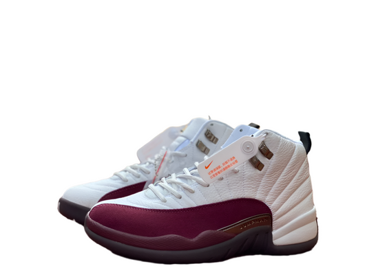 Jordan 12 Retro 'bordeau - And White' Unisex Streetwear Limited Edition - Introducing the Air Jordan 12 Retro 'Bordeaux and White,' a refined and stylish addition to